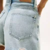 Distressed High-Rise Wide Denim Short Distressed High-Rise Wide Denim Short