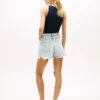 Distressed High-Rise Wide Denim Short Distressed High-Rise Wide Denim Short