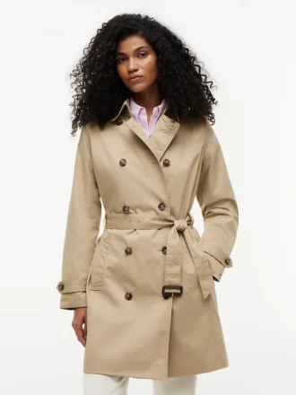 Double-Breasted Belted Trench Coat