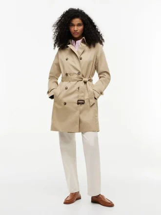 Double-Breasted Belted Trench Coat