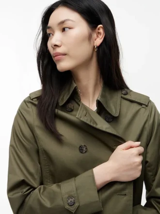 Double-Breasted Belted Trench Coat