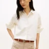 Embellished Cropped Poplin Shirt Embellished Cropped Poplin Shirt