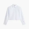 Embellished Cropped Poplin Shirt Embellished Cropped Poplin Shirt