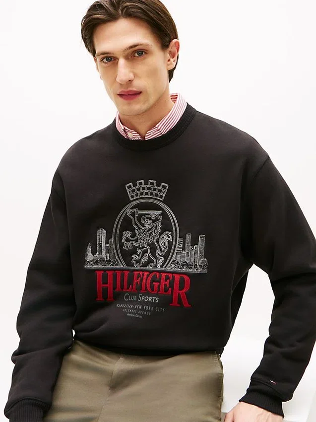 Embroidered Crest Logo Sweatshirt Embroidered Crest Logo Sweatshirt