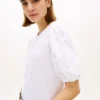 Embroidered Eyelet Mixed-Media Top Embroidered Eyelet Mixed-Media Top