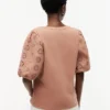 Embroidered Eyelet Mixed-Media Top Embroidered Eyelet Mixed-Media Top