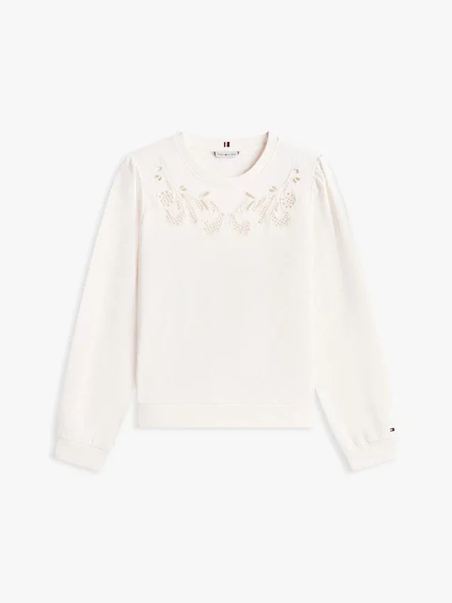 Embroidered Eyelet Sweatshirt Embroidered Eyelet Sweatshirt