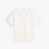 Embroidered Eyelet V-Neck Shirt Embroidered Eyelet V-Neck Shirt