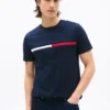 Embroidered Flag Stripe Logo T-Shirt
