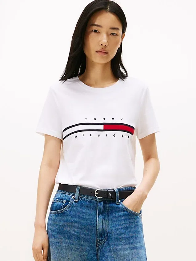 Embroidered Flag Stripe Logo T-Shirt Embroidered Flag Stripe Logo T-Shirt