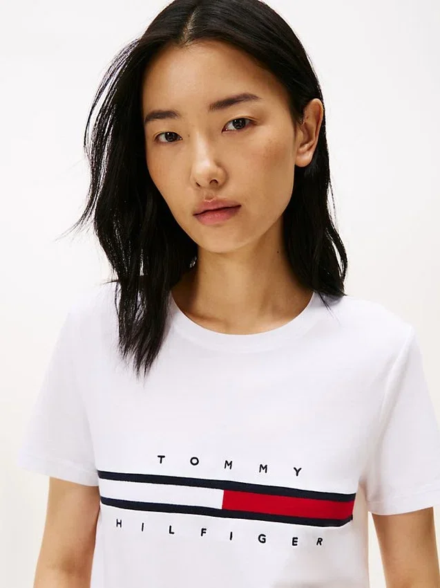 Embroidered Flag Stripe Logo T-Shirt Embroidered Flag Stripe Logo T-Shirt