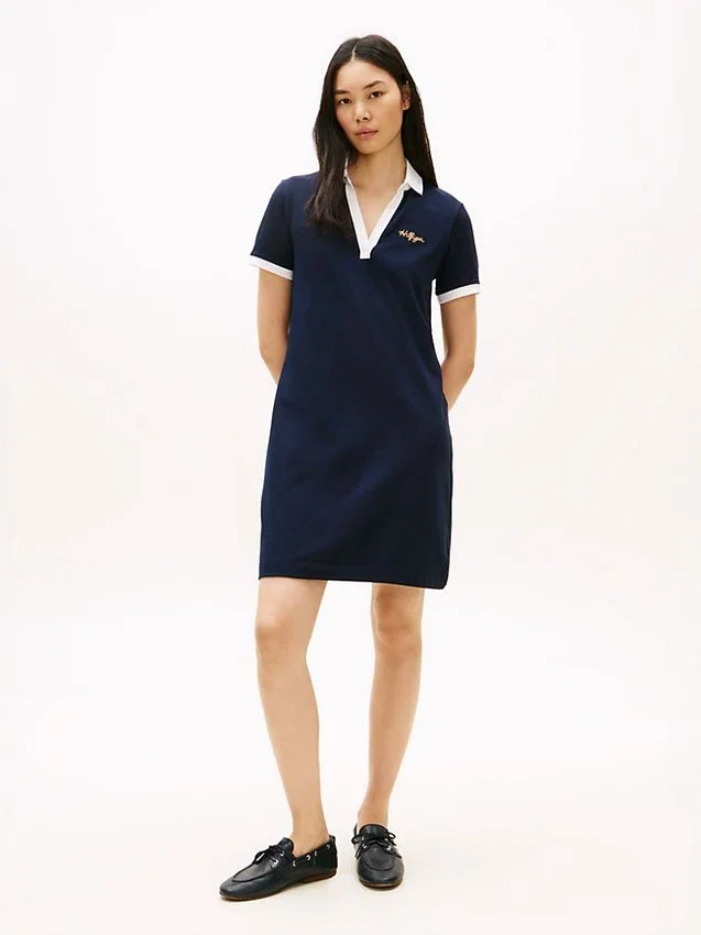 Embroidered Hilfiger Script Polo Dress Embroidered Hilfiger Script Polo Dress