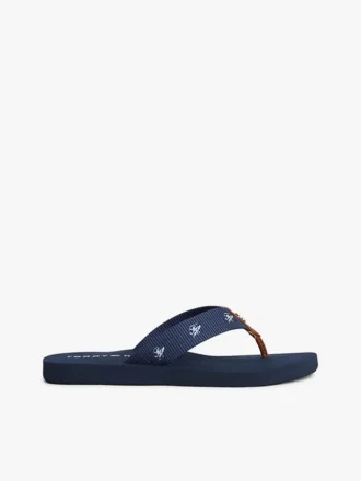 Embroidered Monogram Canvas Flip Flop