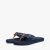 Embroidered Monogram Canvas Flip Flop
