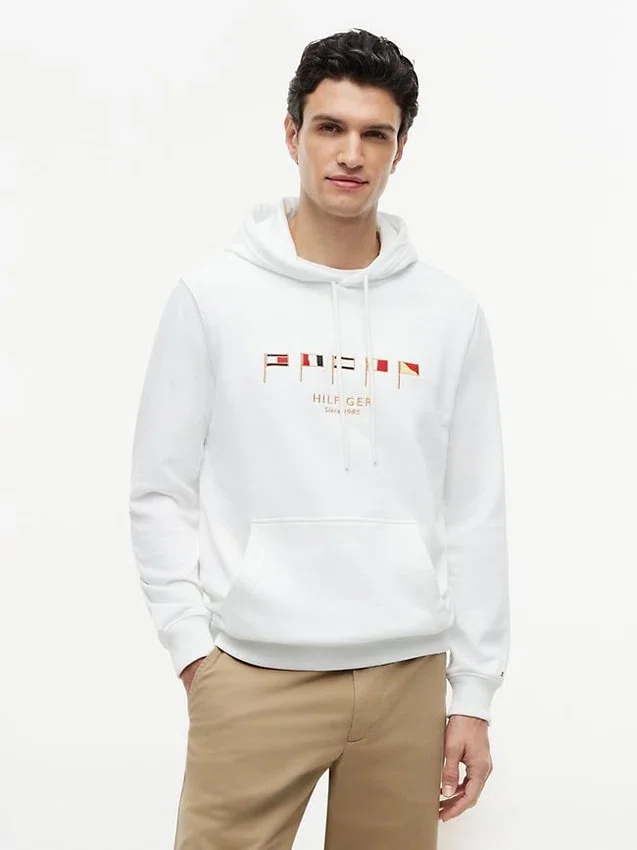 Embroidered Nautical Flag Hoodie Embroidered Nautical Flag Hoodie