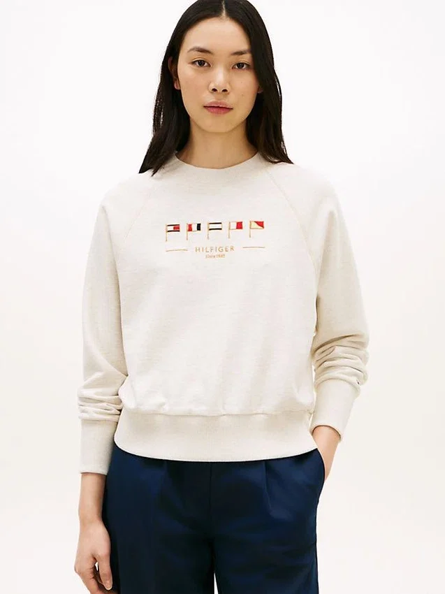 Embroidered Nautical Flag Sweatshirt Embroidered Nautical Flag Sweatshirt