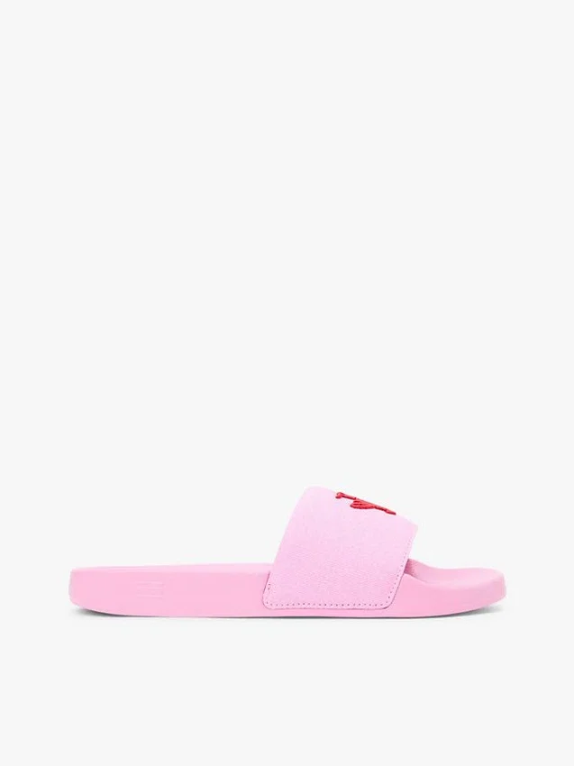 Embroidered Script Monogram Pool Slide Embroidered Script Monogram Pool Slide