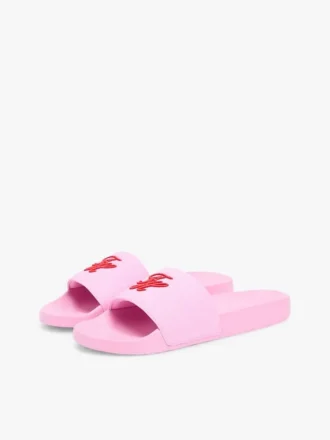 Embroidered Script Monogram Pool Slide