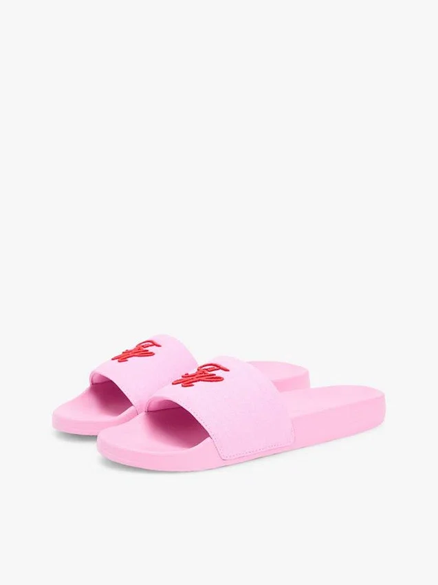 Embroidered Script Monogram Pool Slide Embroidered Script Monogram Pool Slide