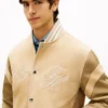 Embroidered Suede Varsity Jacket