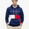 Embroidered Tommy Logo Colorblock Hoodie Embroidered Tommy Logo Colorblock Hoodie
