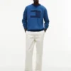 Flag Logo Indigo-Dyed Raglan Sweatshirt