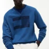 Flag Logo Indigo-Dyed Raglan Sweatshirt