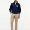Floral Logo Quarter-Zip Polo Sweatshirt