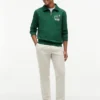 Floral Logo Quarter-Zip Polo Sweatshirt