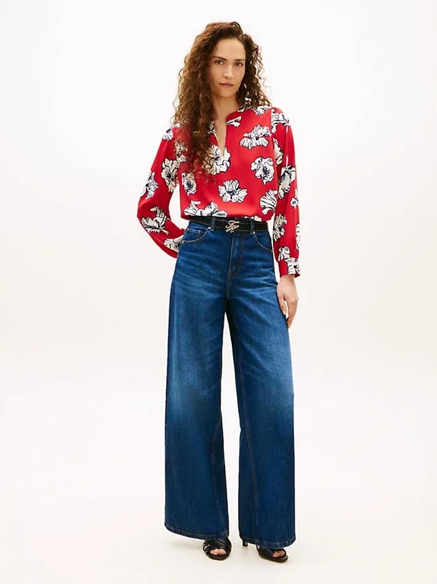 Floral Print Crepe Pullover Top Floral Print Crepe Pullover Top