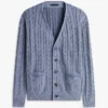 Garment-Dyed Cable Knit Cardigan