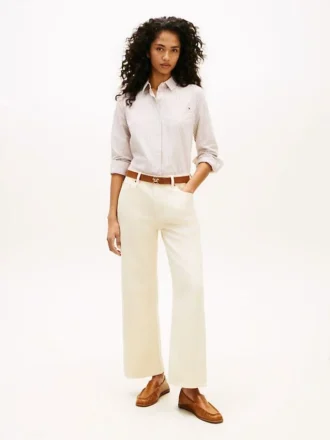 Garment-Dyed High-Rise Wide Leg Jean