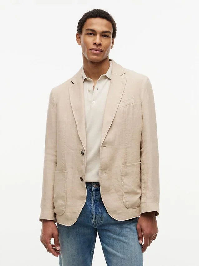 Garment-Dyed Linen Casual Blazer Garment-Dyed Linen Casual Blazer