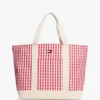 Gingham Canvas Tote Bag