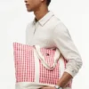 Gingham Canvas Tote Bag