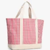 Gingham Canvas Tote Bag