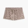Gingham Linen-Blend Pull-On Short
