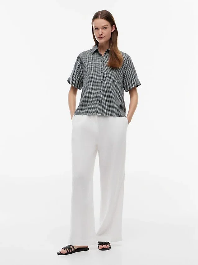 Gingham Linen-Blend Shirt Gingham Linen-Blend Shirt