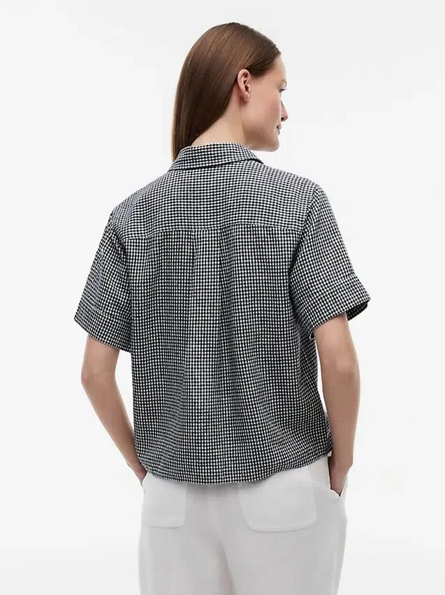 Gingham Linen-Blend Shirt Gingham Linen-Blend Shirt