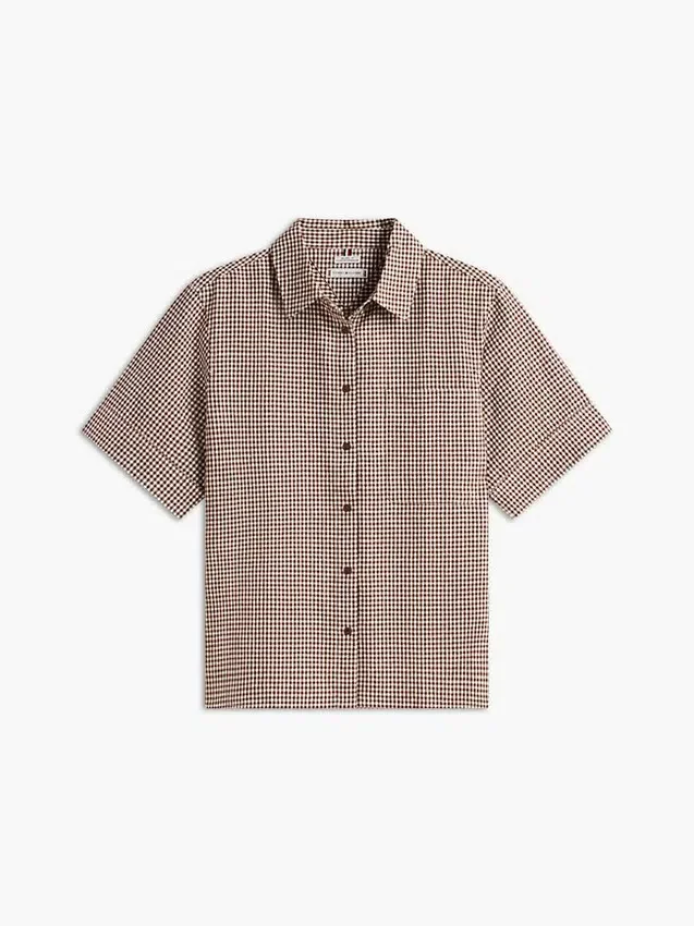 Gingham Linen-Blend Shirt Gingham Linen-Blend Shirt