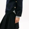 Gold-Button Interlock Sweatshirt