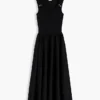 Gold-Button Mixed-Media Tank Dress Gold-Button Mixed-Media Tank Dress