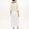 Gold-Button Pocket Denim Midi Skirt Gold-Button Pocket Denim Midi Skirt
