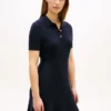 Gold-Button Rib Knit Polo Mini Dress Gold-Button Rib Knit Polo Mini Dress
