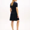 Gold-Button Rib Knit Polo Mini Dress Gold-Button Rib Knit Polo Mini Dress