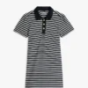 Gold-Button Striped Interlock Polo Dress Gold-Button Striped Interlock Polo Dress