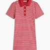 Gold-Button Striped Interlock Polo Dress Gold-Button Striped Interlock Polo Dress