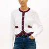 Gold-Button Textured Knit Cardigan Gold-Button Textured Knit Cardigan
