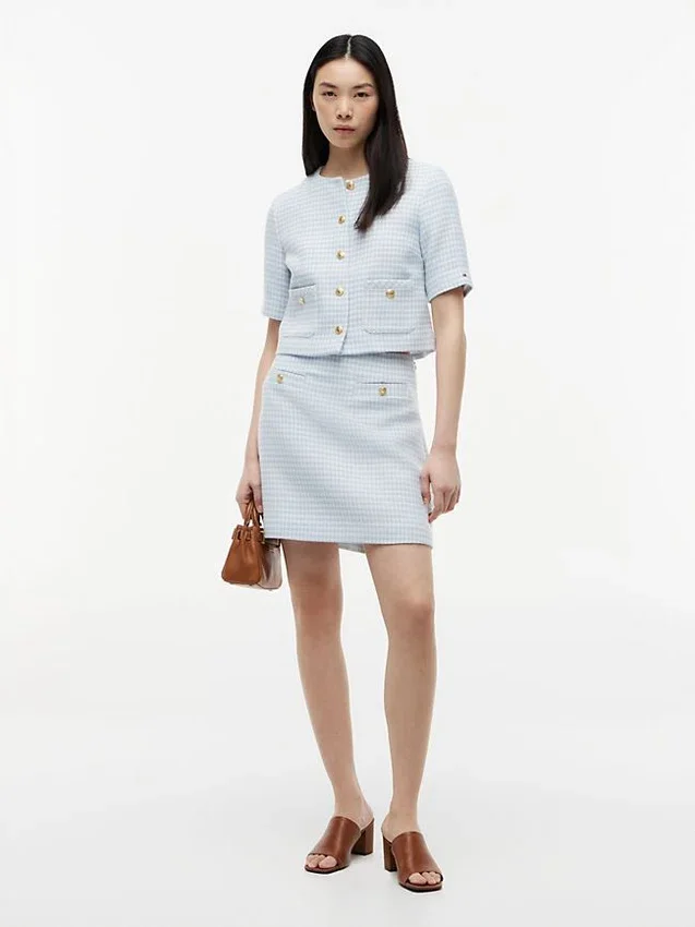 Gold-Button Tweed Mini Skirt Gold-Button Tweed Mini Skirt