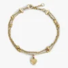 Heart Charm Double-Layered Bracelet